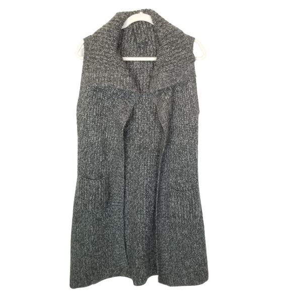 Prana Womens Thalia Wool Sweater Vest Chunky Preppy Classic Dark Academia Cozy M - Picture 1 of 9